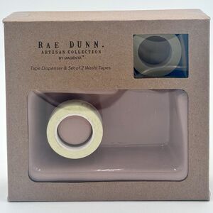RAE DUNN Ceramic TAPE Dispenser  & 2 Washi Tape Rolls New in Box Desk Set Tape.